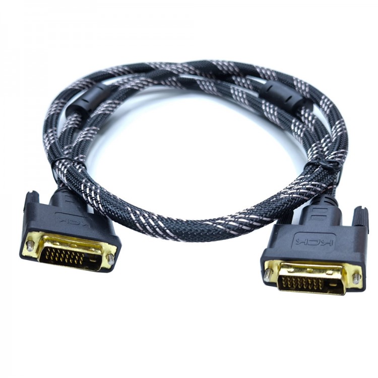 DVI 24+1 erkek erkek kablo DVI-D örgülü 24+1 kablo 1.5m