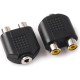 Dişi stereo rca dişi çevirici 2x rca dişi aux dişi jack 3.5 mm dişi 2 rca dişi jack