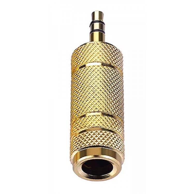 Erkek 3.5 mm dişi 6.3 mm metal jack gold gitar jack 3.5 mm jack çevirivi 6.3 mm dişi 3.5 mm erkek jack