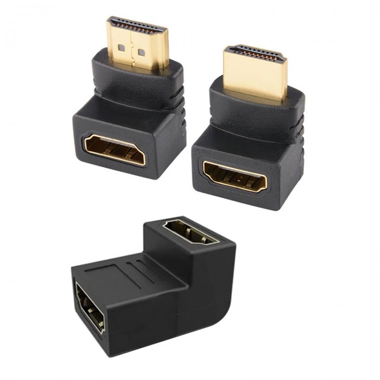 Hdmı L tipi set hdmı 90° ve 270° hdmi dişi dişi dönüştürücü 3 lü set