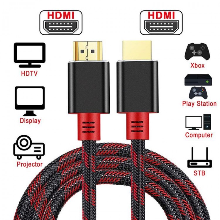 Hdmı erkek kablo hdmi 1080p örgülü 15 metre full hd kablo