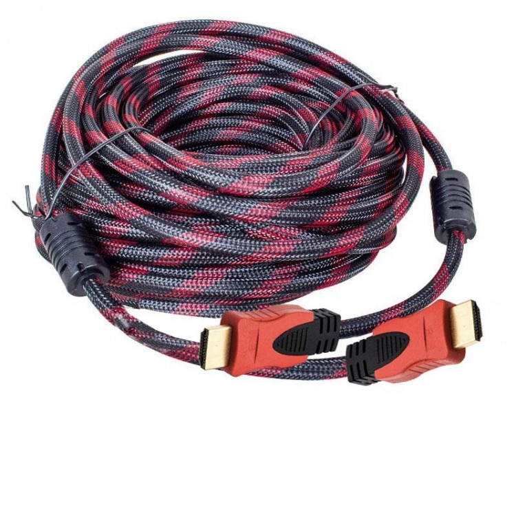 Hdmı kablo 1080p örgülü hdmi kablo 20 metre hd kablo