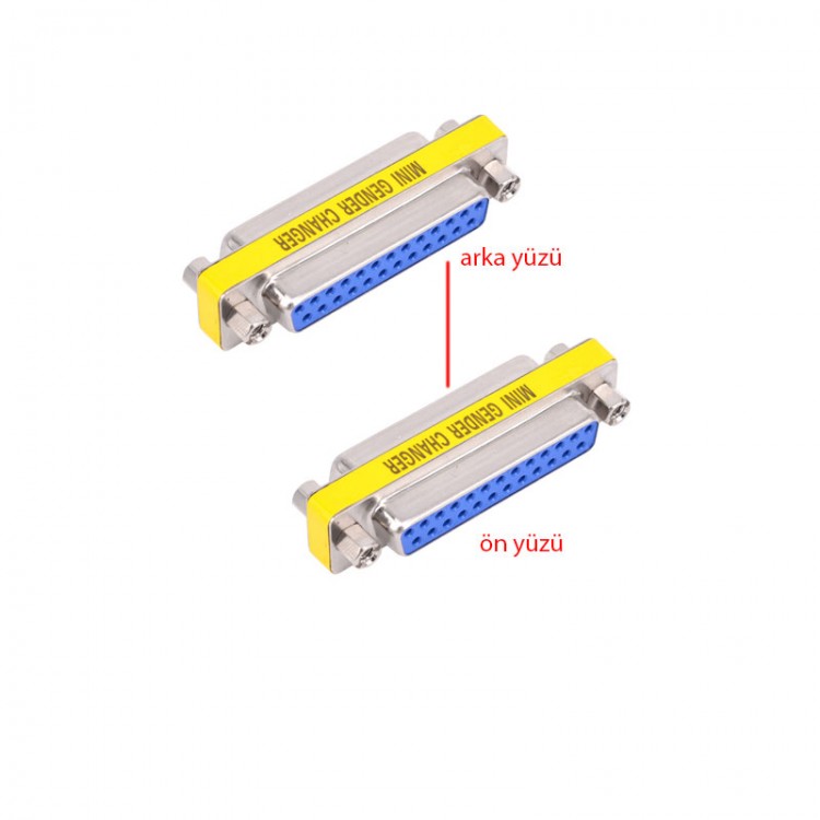 LPT 25 pin paralel port dişi dişi çevirici dönüştürücü adaptör 5'li set LPT 25 pin paralel port dişi dişi çevirici dönüştürücü adaptör 5'li set