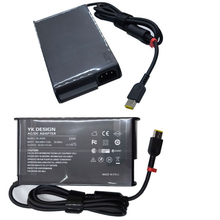 Leneova ile uyumlu 19v 11.5A usb kare uç 230w notebook adaptörü