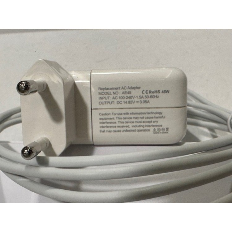 Macbook uyumlu T uçlu 14.85 volt 3.05 amper magsafe2 adaptör 45 watt magsafe2 adaptör Macbook uyumlu T uçlu 14.85 volt 3.05 amper magsafe2 adaptör 45 watt magsafe2 adaptör