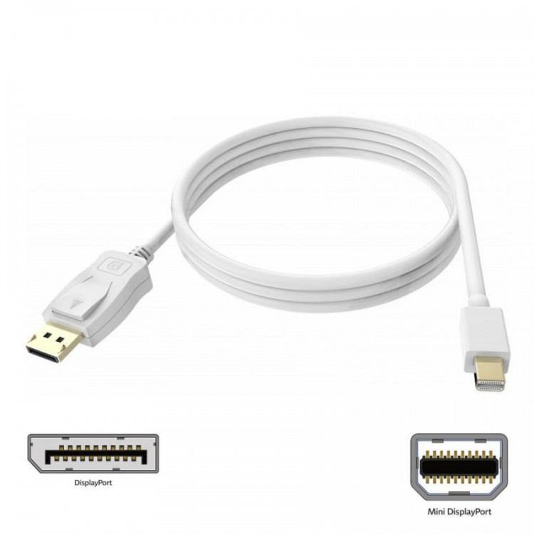 Mini displayport to displayport kablo 1.8 metre beyaz Mini displayport to displayport kablo 1.8 metre beyaz