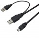 Mini usb harddisk kablosu 5 pin usb Y hdd kablo
