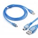 Mini usb kablo 5 pin mini usb 2.0 şeffaf mavi şarj ve data kablosu 2m Mini usb kablo 5 pin mini usb 2.0 şeffaf mavi şarj ve data kablosu 2m
