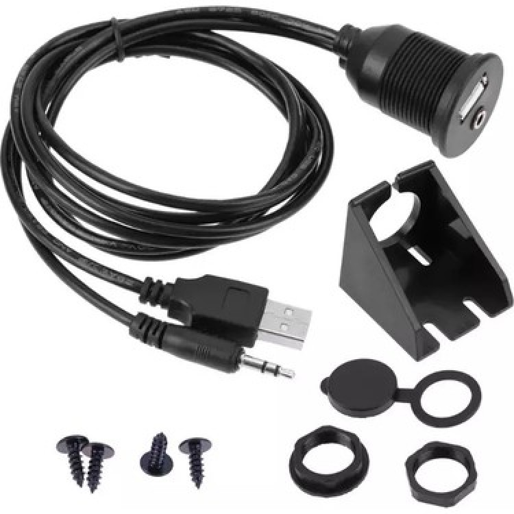 Montaj tipi usb aux uzatma kablosu montaj edilebilir stereo usb kablo 3 metre