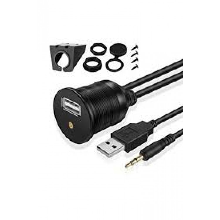 Montaj tipi usb aux uzatma kablosu montaj edilebilir stereo usb kablo 3 metre