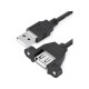 Montaj tipi usb uzatma kablosu 0.5 metre vidalı usb kablo yarım metre montaj tipi usb kablo