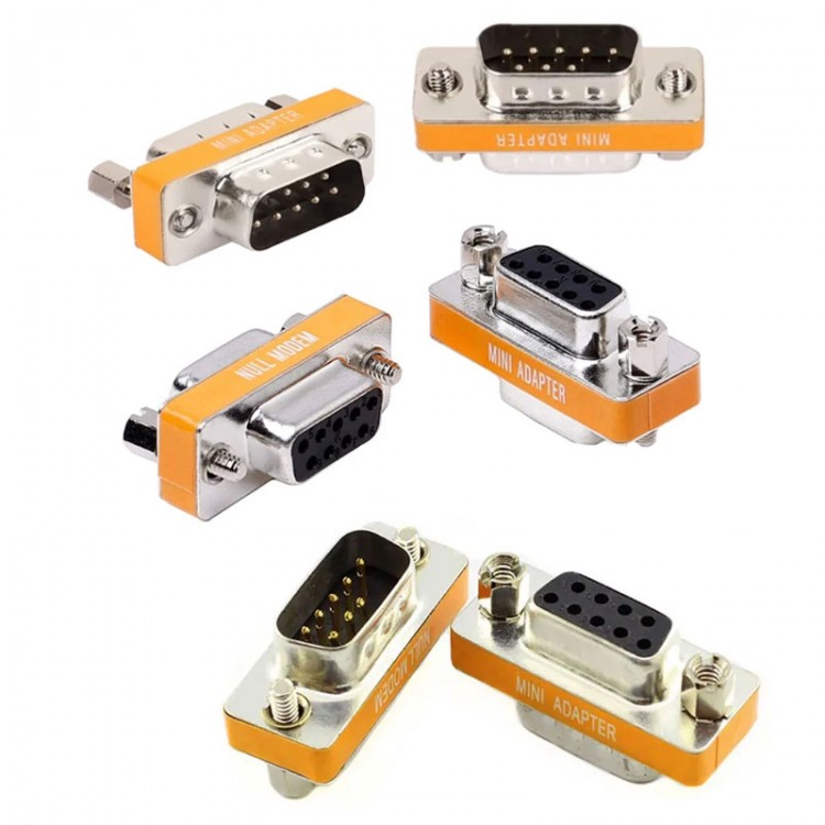 Null modem 9 pin çevirici erkek -erkek,dişi-dişi ,dişi-erkek 3'lü çevirici set