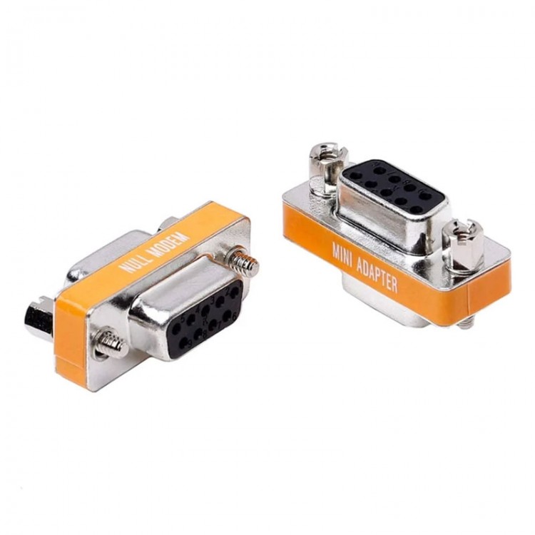 Null modem DB9 9 pin dişi -Dişi seri port mini Null Modem RS232 çevirici