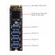 Nvme usb 3.0 çoğaltıcı m2 nvme 4 port usb 3.0 çoğaltıcı