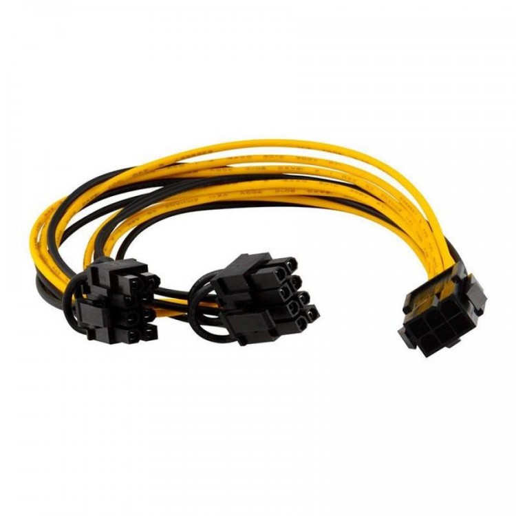 PCI E 6 pin to 6+2 8 pin dual ekran kartı power kablo