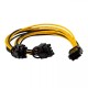 PCI E 6 pin to 6+2 8 pin dual ekran kartı power kablo