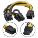 PCI E 6 pin to 6+2 8 pin dual ekran kartı power kablo