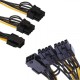 PCI E 6 pin to 6+2 8 pin dual ekran kartı power kablo