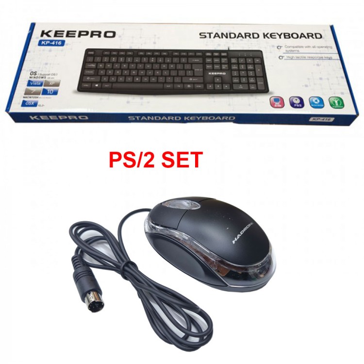 PS2 girişli klavye mouse set eski yuvarlak tip ps2 mouse klavye seti
