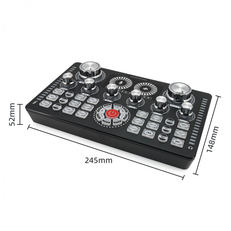 Profosyonel canlı yayın ses kartı profosyonel audio mixer 48 volt canlı yayın ses kartı