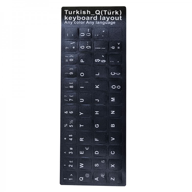 Q türkçe klavye sticker siyah klavye sticker