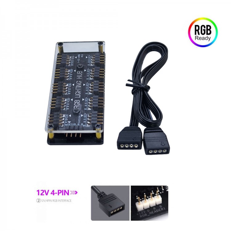 RGB Led Fan Şerit Hub Splitter 10 Port 12V 4 Pin Kablo Çoklayıcı