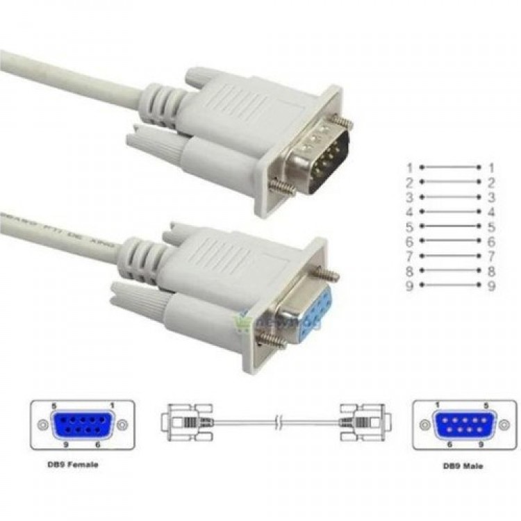 RS232 dişi erkek kablo rs232 uzuatma kablosu seri com kablo 2m