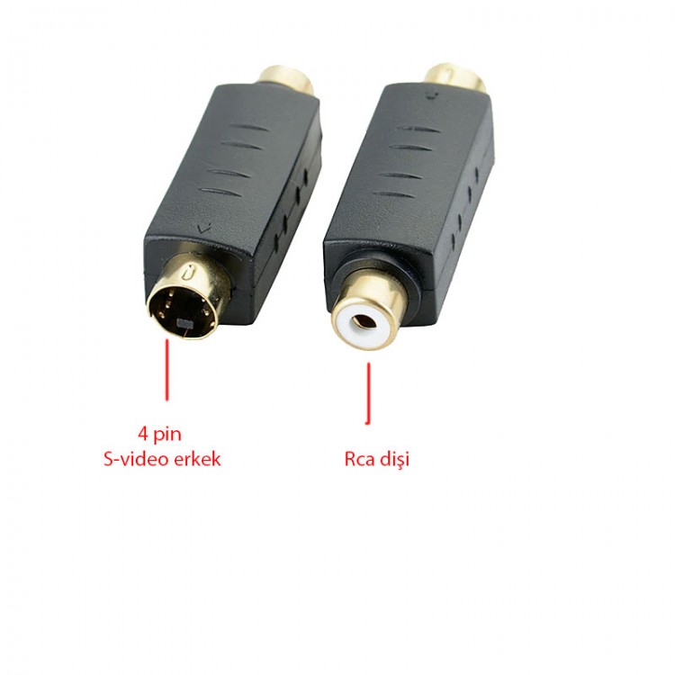 Rca dişi s video erkek- rca erkek s video dişi çevirici 2li set