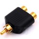 Rca erkek to  2 rca dişi çevirici dönüştürücü jack