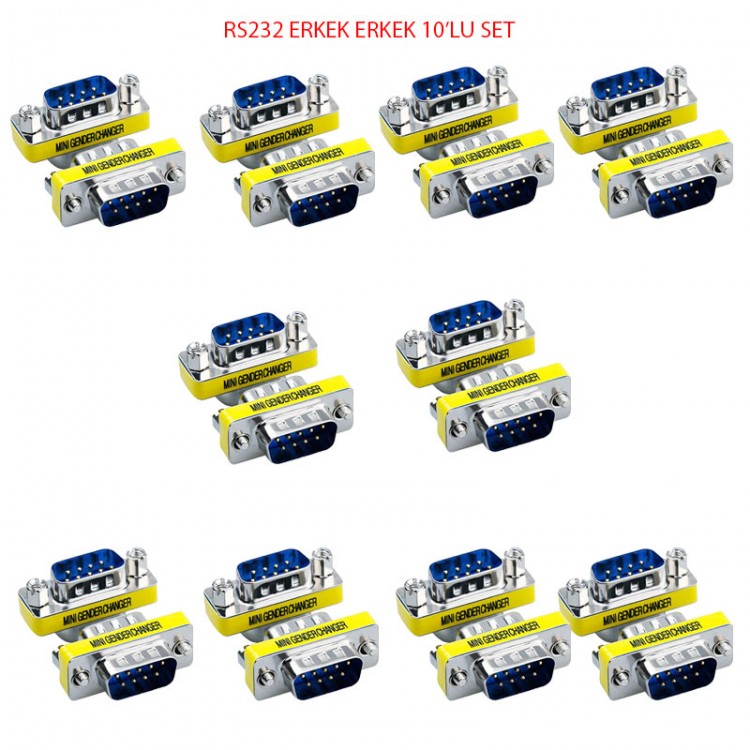 Rs232 erkek erkek çevirici set 9pin rs232 erkek-erkek çevirici 10 set