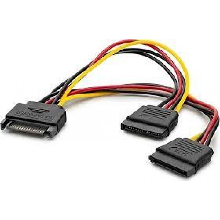Sata power çoğaltıcı kablo 1 erkek 2 dişi sata power kablo 20 cm