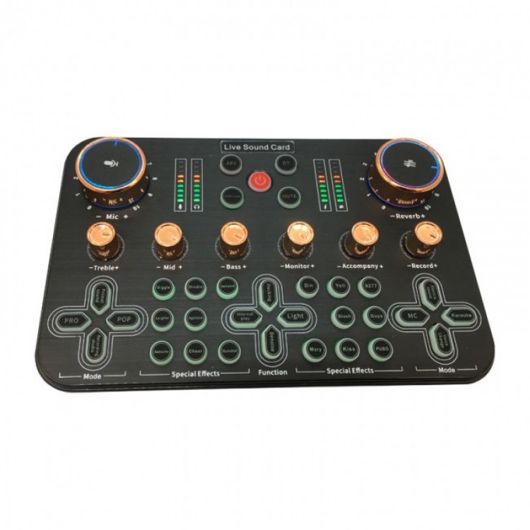 Ses değiştiricili canlı yayın ses kartı effectsli canlı yayın mixeri