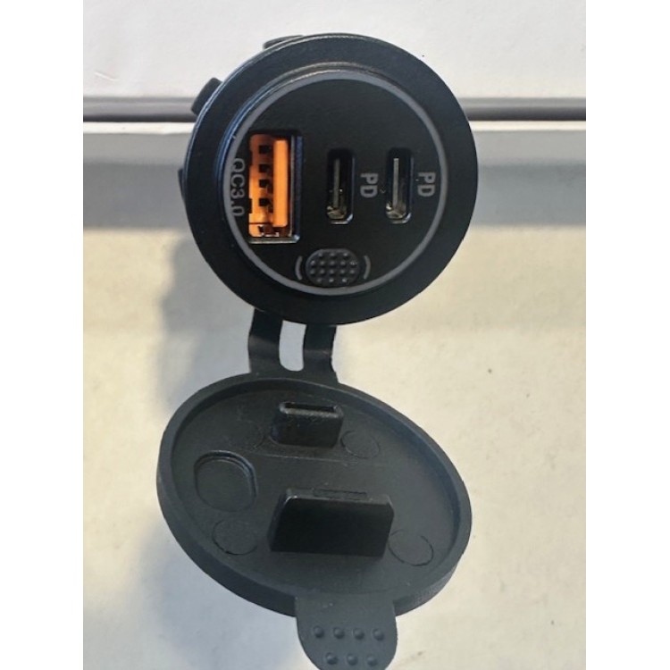 Tekne için çoklu hızlı şarj karavan için 2 typec usb montaj tipi şarj kp-481