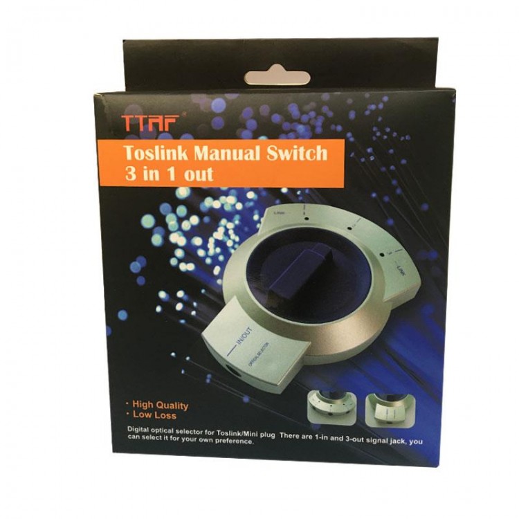 Toslink manuel switch manuel anahtarlı in/out optik switch