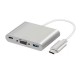Type-C - USB 3.0, VGA, Type-C Adaptör Kablosu 3in1 hub