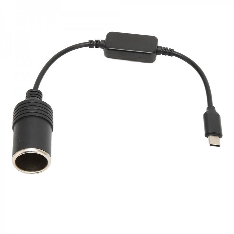 Type C to Çakmak Adaptörü, 5V -12V Araba Cihazları için Güç Kaynağı