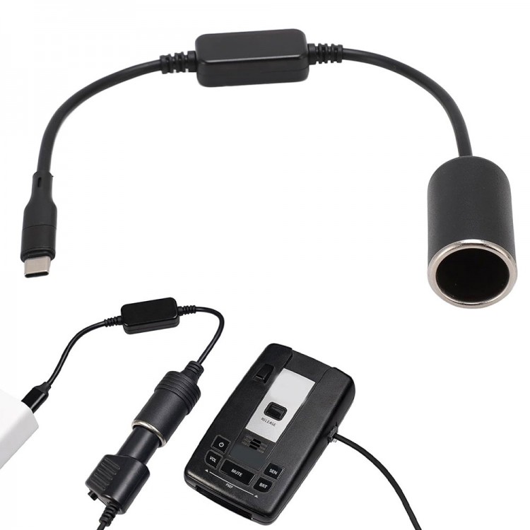 Type C to Çakmak Adaptörü, 5V -12V Araba Cihazları için Güç Kaynağı