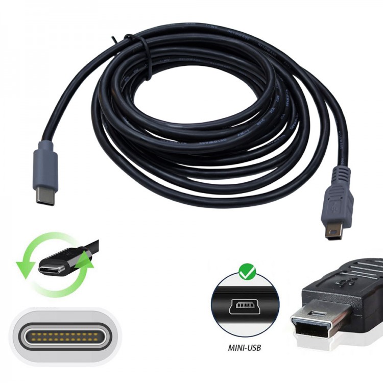 Type c to 5 pin mini usb kablo şarj ve data kablous 3 metre