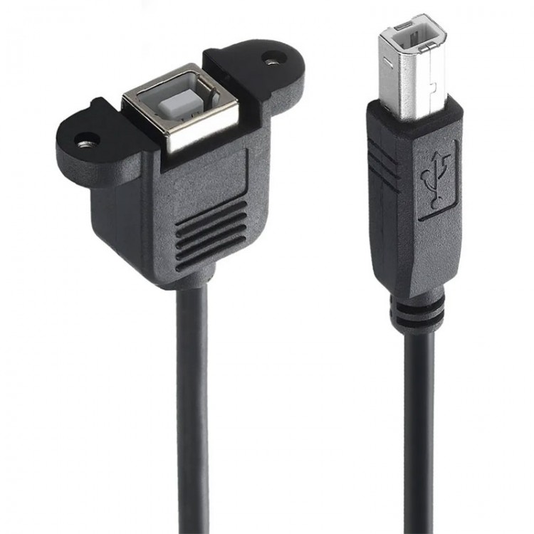 USB 2.0 B tipi Erkek B tipi Dişi Yazıcı Uzatma Kablosu Panel Tipi 50 cm