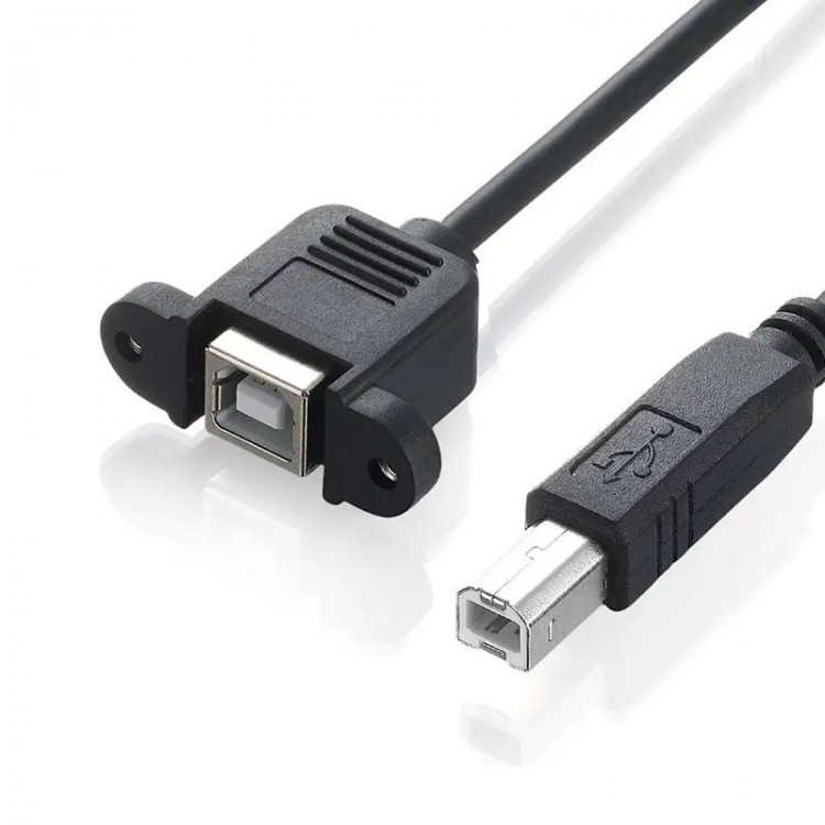 USB 2.0 B tipi Erkek B tipi Dişi Yazıcı Uzatma Kablosu Panel Tipi 50 cm