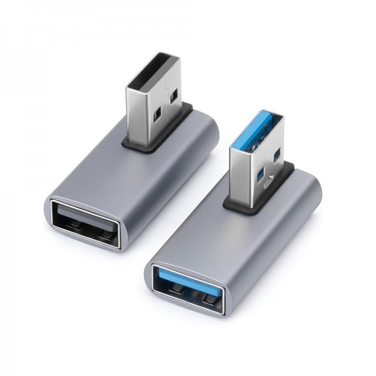 USB3.0 L tipi 90 derece 10 Gbps dişi erkek çevirici adaptör 2'li set