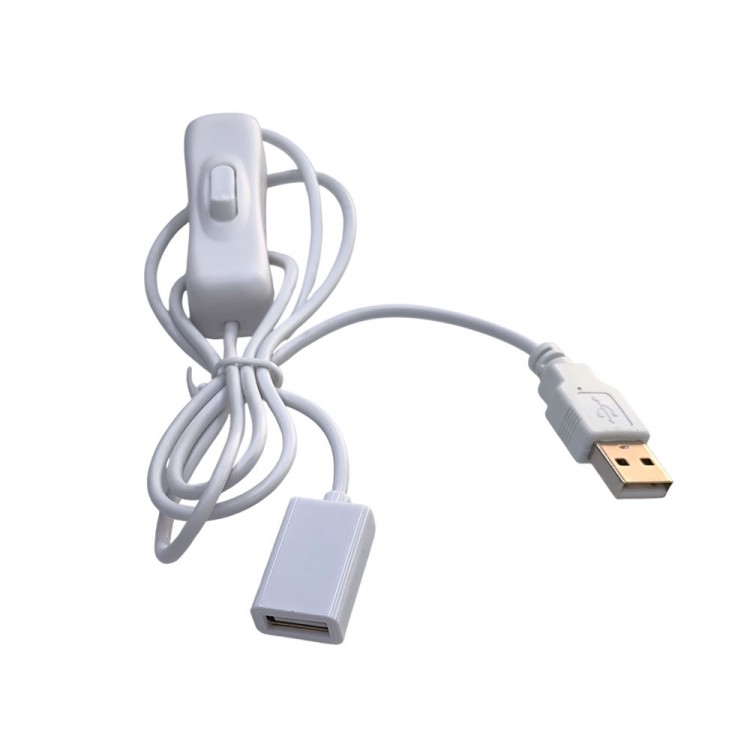 Usb 2.0 Dişi Erkek On Off Açma Kapama Anahtarlı Uzatma Kablosu 1m