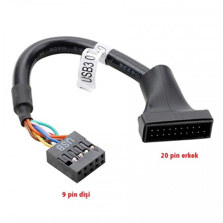 Usb 2.0 usb 3.0 çevirici 9 pin 19 pin çevirici 9 pin dişi 19 pin erkek çevirici