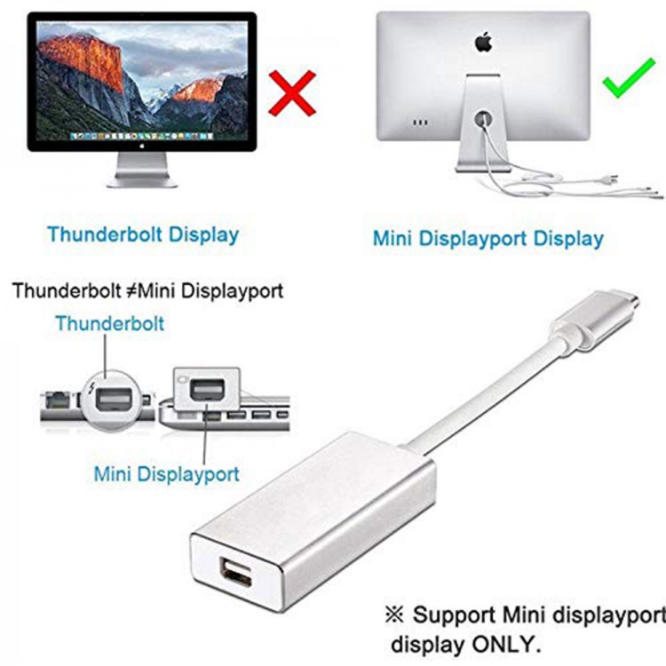 Usb 3.1 type-c mini displayport dişi çevirici adaptör