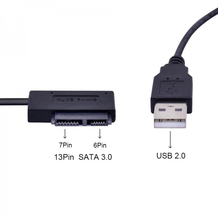 Usb mini sata kablo notebook dvdrw usb kablosu 6+7 pin usb kablo 13 pin usb kablo