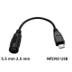 Adaptör micro usb çevirici 5.5 mm 2.5 mm micro usb çevirici 15 cm Adaptör micro usb çevirici 5.5 mm 2.5 mm micro usb çevirici 15 cm