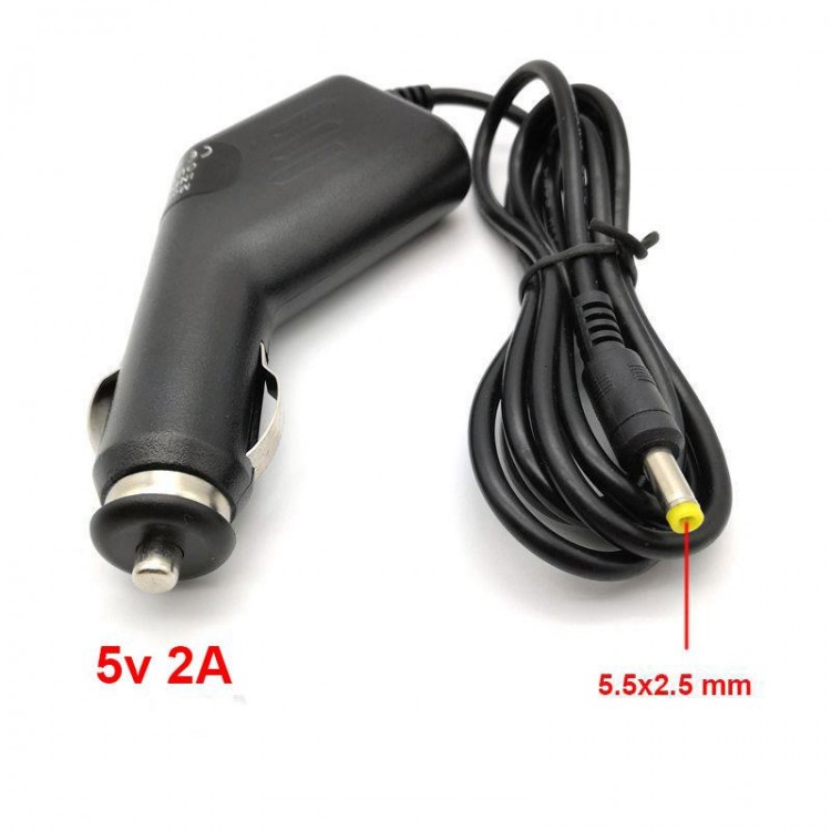 araç şarj adaptörü 5v 2A araç şarj adaptörü 5,5mmx2,5mm