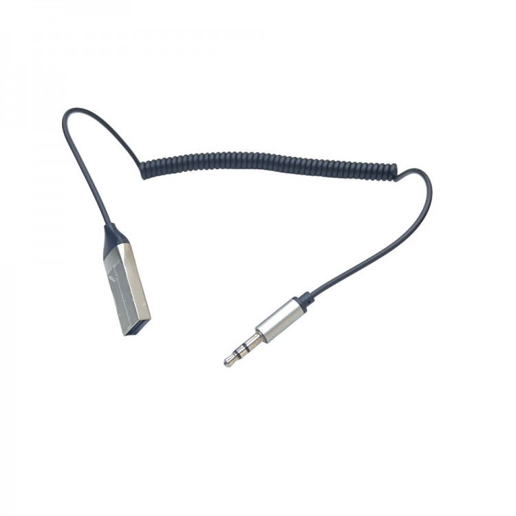 Aux Bluetooth Alıcısı Adaptörü spiral kablolu Otomatik bağlantı Aux Bluetooth Alıcısı Adaptörü spiral kablolu Otomatik bağlantı
