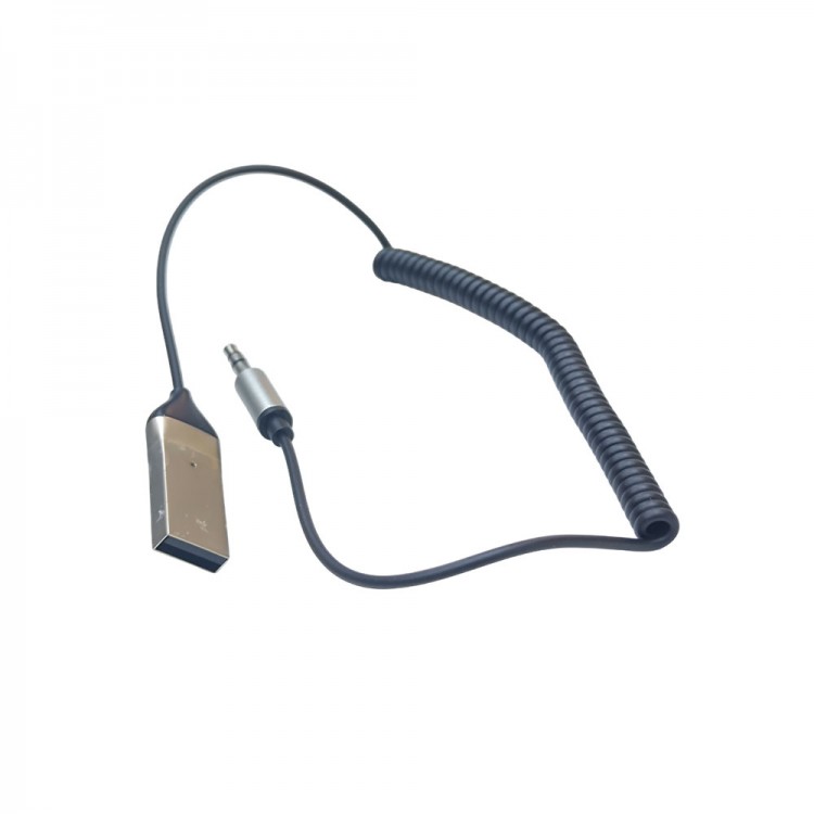 Aux Bluetooth Alıcısı Adaptörü spiral kablolu Otomatik bağlantı Aux Bluetooth Alıcısı Adaptörü spiral kablolu Otomatik bağlantı