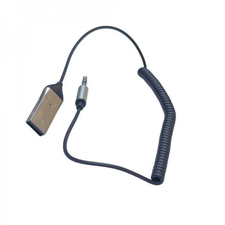 Aux Bluetooth Alıcısı Adaptörü spiral kablolu Otomatik bağlantı Aux Bluetooth Alıcısı Adaptörü spiral kablolu Otomatik bağlantı